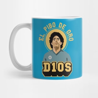 El Pibe de Oro - Diego Maradona - D10S - Portrait for True Football Aficionados Mug